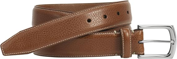 Johnston & Murphy Men's Topstitched Leather Belt