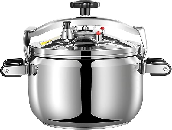 44cm/50L, Pressure Cooker, Stainless Steel Commercial Super-Large Pressure Cooker, Suitable for All Types of Stovetops, Large Capacity, 6 Heavy Security Systems(25 Litres)