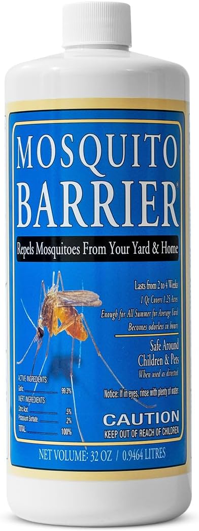 Mosquito Barrier Liquid Garlic Spray Concentrate for Mosquitoes, 32 oz