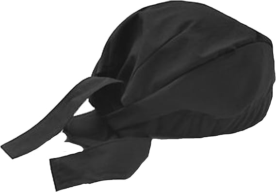 Black Chef Durag Hat Cooks Restaurant Doo Rag Bandana Skull Do Cap