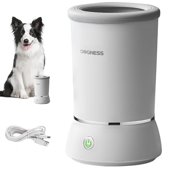 DOGNESS Automatic Dog Paw Cleaner Cup Paw Washer for Small & Medium Dogs | Original Design | Premium Thick Materials | Rechargeable