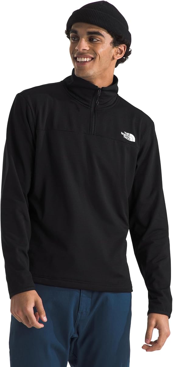 The North Face Men’s Cedar Trail Grid 1/4 Zip Fleece Jacket - Lightweight, Breathable, Stretch Midlayer - Recycled Materials