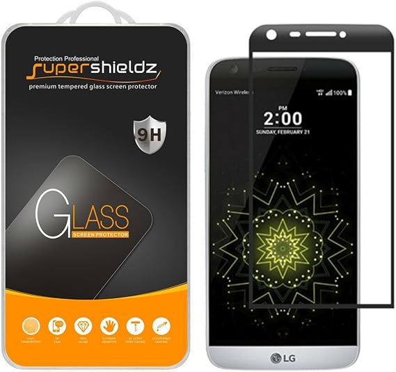 Supershieldz Designed for LG G5 Tempered Glass Screen Protector, (Full Screen Coverage) 0.33mm, Anti Scratch, Bubble Free (Black)