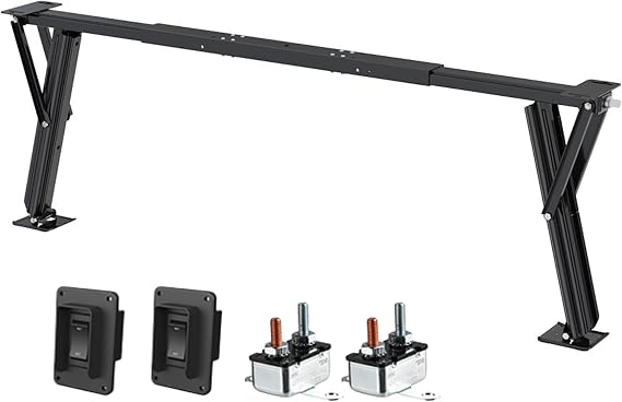 SEAFLO 12V High-Speed Electrical Powered Stabilizing Jack, 4,000 Lbs Static Load Capacity, Heavy-Duty Powder-Coated Steel, Up to 25 Extension, Waterproof Motor, Corrosion-Resistant,