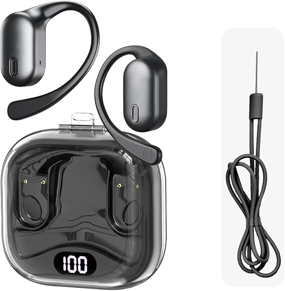 NE08 Real-Time AI Translation Earbuds 134 Languages, 3-in-1 Open Ear Translator Earbuds with Smart Digital Display, 40H Bluetooth 6.0 Translation Device for Travel Business Learning
