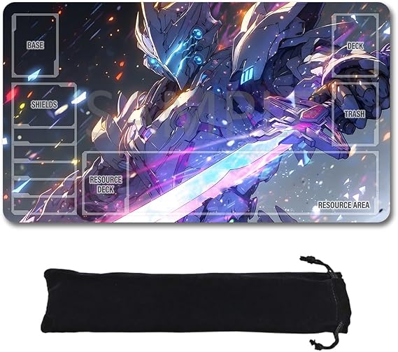 GCG Playmats with Zones - 24"x14" Unofficial GCG Card Game Mat New Player Compatible TCG Player Include Storage Bag (GAODA (2)-Zone)