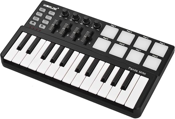 mini Portable Mini 25-Key USB Keyboard and Drum Pad MIDI Controller
