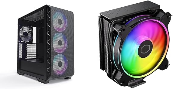 Montech AIR 903 MAX E-ATX Mid Tower Case & Cooler Master Hyper 212 Black CPU Air Cooler with 140mm Fans