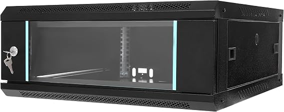 4U Wall Mount Server Cabinet,24 D Network Server Data Cabinet Enclosure Rack with PDU,Shelf, Lock,Feet