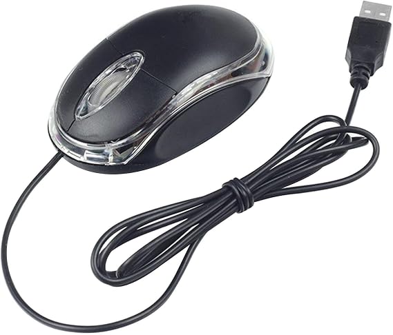 Quiet Wired Mous_e - USB Computer mous_e | Comfortable Grip Ergonomic Optical USB Wired | Portable Gaming Mechanical Mouse | Mouse Perfect for Graphic Design | Fits Computers and Laptops