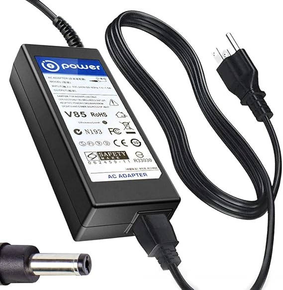 T POWER 65W AC Adapter for Numark CDMIX1, CDMIX2, CDMIX3 and KMX Mix 3 Pro Professional CD Mixing Console, Mixdeck Mix Deck Quad 4 Channel USB Universal DJ System Barrel Round Plug Tip