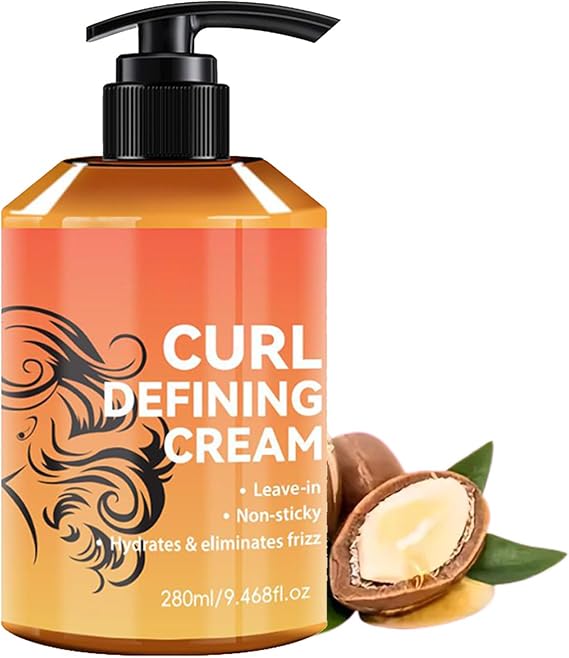 Curling Cream Non-Sticky Anti-Frizz Long-Lasting Curling | 280ml Curl Hair Moisturizing Defining Lotion Humidity Protection Daily Hairstyling Morning Night Routine Special Occasions