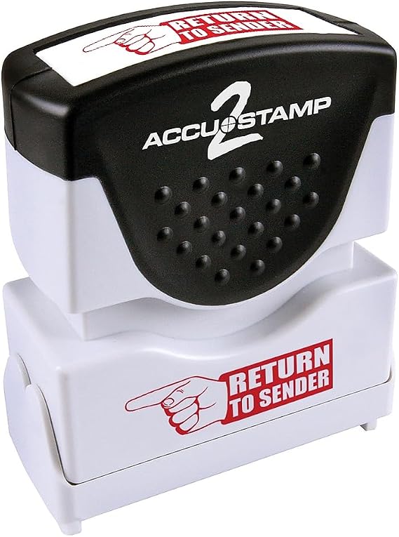 ACCUSTAMP2 Message Stamp, Return to Sender Message with Shutter, Self-Inking and Pre-Inking for Businesses and Offices, Red Ink (035631)