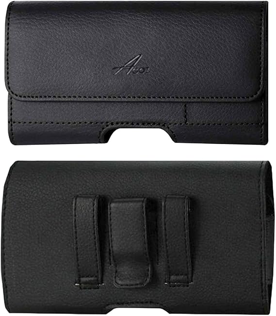 Agoz Premium Leather Pouch Wallet Belt Clip Case Holster with ID Card Cash Holder For SkyGolf SkyCaddie SX500 SkyCaddie SX550 Golf GPS Cover (6.1" x 3" x 0.5" inch) (Horizontal Leather With Card Slot)