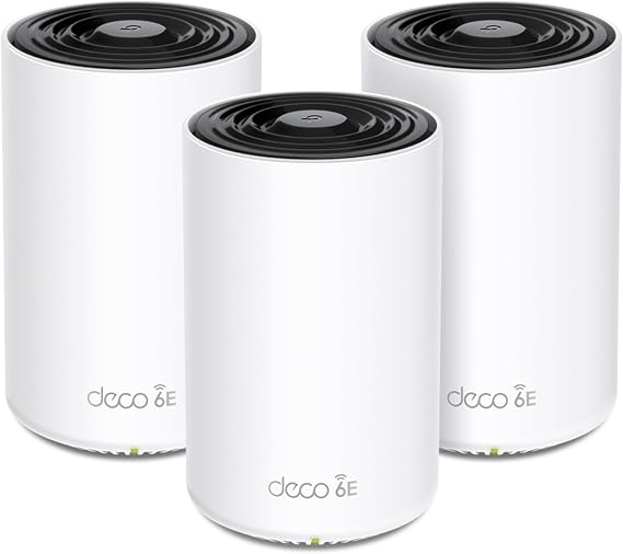TP-Link Deco XE70 Pro AXE4900 Tri-Band WiFi 6E Mesh WiFi System - 2.5G WAN/LAN Ports, 4.9 Gbps Wi-Fi 7,200 Sq. Ft Coverage, Connect up to 200 Devices, 6 GHz Band, 3-Pack
