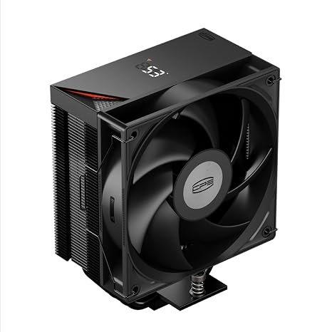 PCCOOLER CPS RT500 Digital BK CPU Hava Soğutucu, Dijital Ekranlı, 245W TDP, 5×6mm Isı Borusu, 120mm FDB Fan, AMD AM4/AM5 & Intel LGA115X/1200/1700/1851 Uyumlu