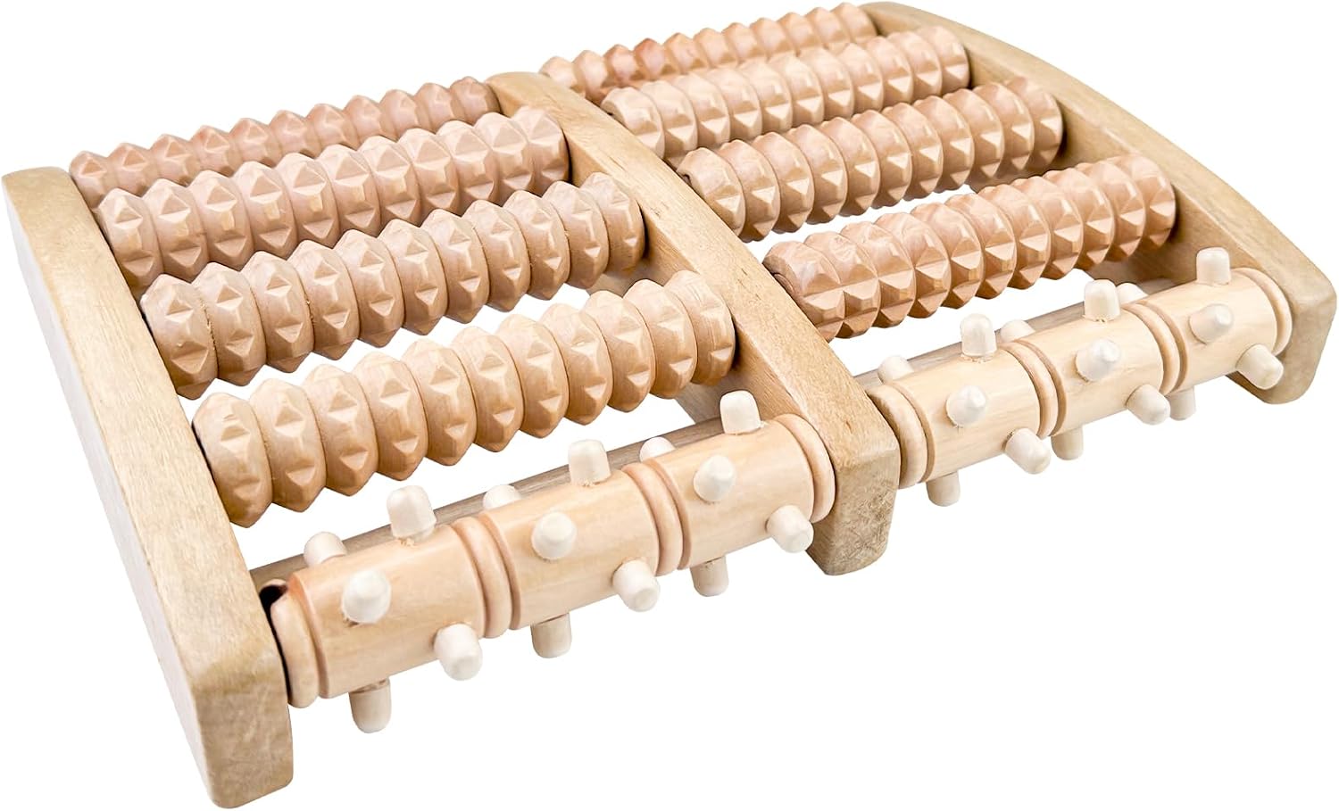 Wingluge Fußmassagegerät Fußmassage Fussmassageroller Holz Massagegerät für Fersensporn Massageroller für Füsse Fussreflexzonenmassage Gerät Fußroller zur Linderung Plantarfasziitis