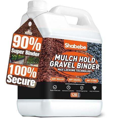 Mulch Hold for Landscaping, 1 Gallon Gravel Binder - 90% Super Pea Hold, Fast-Dry Non-Toxic Rock Adhesive, Pine Straw Outdoor Stone Bond for Garden, Gravel Stabilizer Landscape Mulch Bond