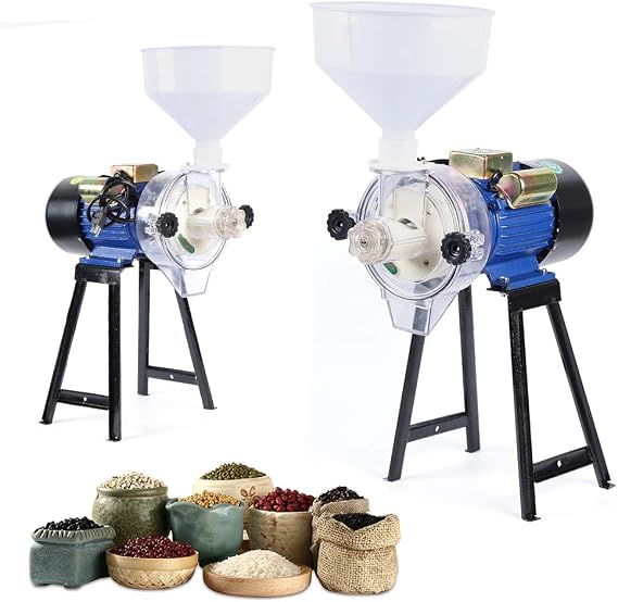 Electric Mill Grinder Wet Cereal Grinding Machine Feed Rice Corn Grain Wheat Milling Machine 2200W 110V With Funnel (With Funnel)