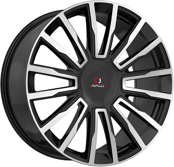 Cavallo CLV-47 22x8.5 5x4.5"/5x120 +38mm Black/Machined Wheel Rim 22" Inch