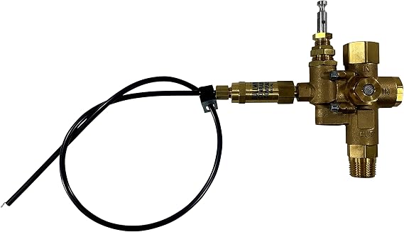 1/2" NPT Top Inlet Unloader Pilot Check Valve All in One, plus Throttle Control Cable for 6.5HP Gas air Compressors and Below (125-150 PSI, 24" Throttle Control Cable & Unloader Valve)