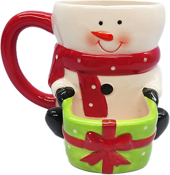 Novelty Christmas Mug with Cookie Holder - Snowman Design 9086