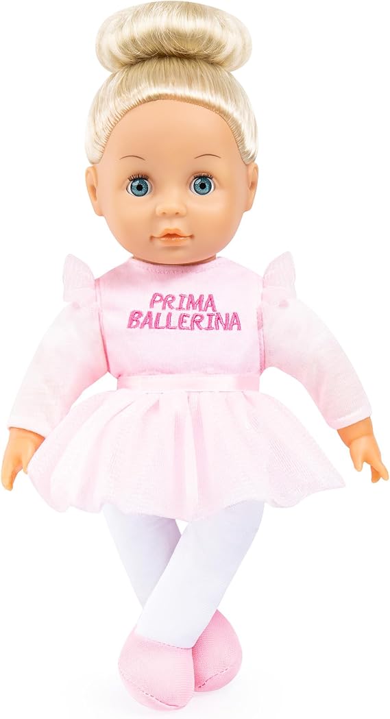 Bayer Prima Ballerina Musical Doll, 13 in. Soft Baby Doll with Pink Tutu | Blonde hair bun and blue sleep eyes, this 13-inch soft-bodied dancer plays 2 ballet songs for girls ages 18 months+