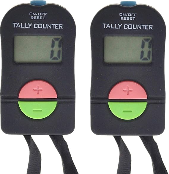 TOPTIE 2 PCS Electronic Counters, Digital Tally Counter with Lanyard | plastic body, add & subtract counting, compact hand size, sound on/off, lap and people counting, 2 pcs pack