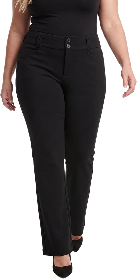Torrid Women's Plus Size Studio Trouser Bootcut Ponte Pant, Deep Black, 26 Regular