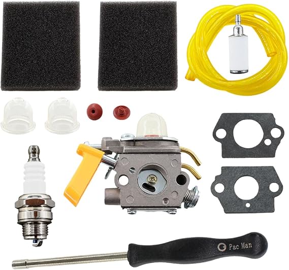MCHNIC Carburettor Carburetor Service Kit for Homelite Ryobi 26cc 30cc Strimmer Zama C1U-H60, RBC30SESA Ruixing H142R H142A Replaces 5131028856 308054043 308054013 Old PN 308054015