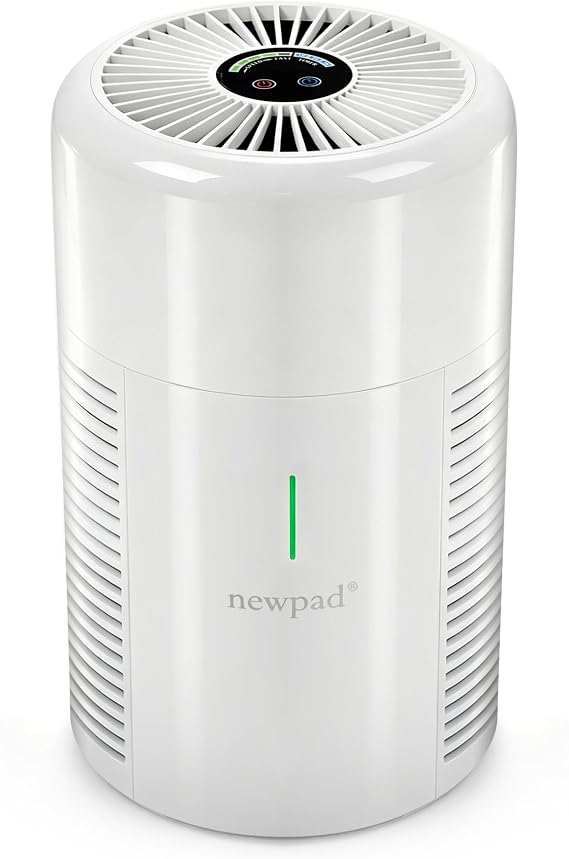 Air Purifiers for Home Bedroom Covers Up to 1075 ft2, HEPA Air Purifier Filter Room Dust, Smoke, Odors, Pet Dander, Po11en, Timer, Filter Replacement Reminder, White