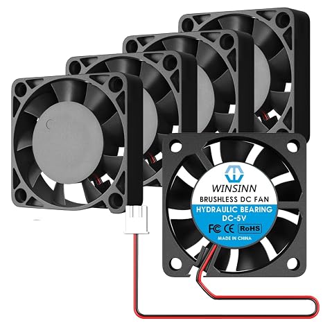 WINSINN 40mm 5V Fan - Hydraulic Bearing 5000 RPM 4010 Cooling Fan Replacement for DVR/Small Appliances/Electronics, 30cm Cable with XH2.54-2PIN, Brushless 40x10mm (5Pcs)