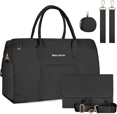 BOLOSTA Diaper Bag Tote for Women, Diaper Bag Tote with Changing Pad, Large Capacity Mommy Bag for Hospital and Weekender
