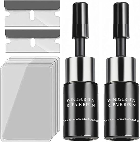 Windshield Repair Kit, Windshield Chip Repair Kit, Upgrade Car Windshield Crack Repair Kit, Glass Repair Liquid for Cracks and Chips, Cracks Gone Glass Repair Kit All Crack Types (Transparent)