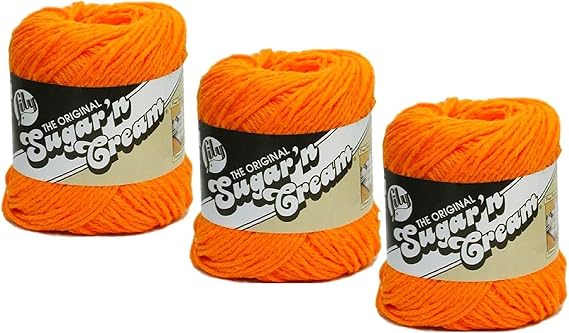 Bulk Buy: Lily Sugar 'n Cream Solids 100% Cotton Yarn (3-Pack) (Hot Orange #1628)