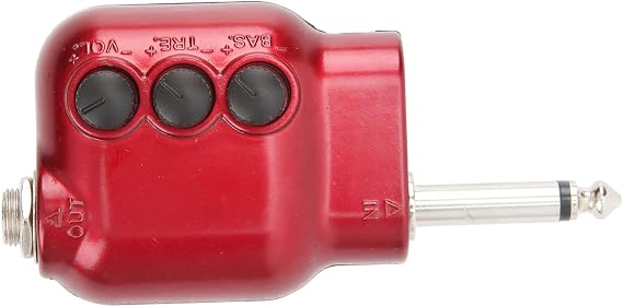 Guitar Pre Amplifier, Mini Preamp with Impedance Matching for Acoustic Guitars, 6.35mm Output Jack, Red