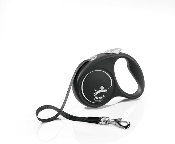 flexi® Black Design S Dog Lead 5 m Strap Black/Silver