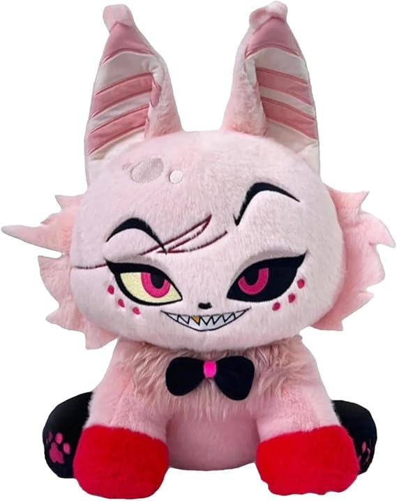Hazbin Hotel Plush, Cute Cat Angels Dust Stuffed Animal Plushies | Cartoon Hazbins Hotel Character Plush Figure Doll Toy for Boys and Girls(pink)