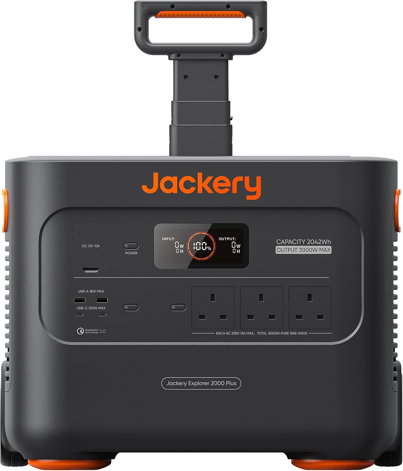 Jackery Portable Power Station Explorer 2000 Plus with 2042.8Wh LiFePO4 Battery 3000W Output, Expandable to 12kWh 3000W, Compatible with Solar Panel for Outdoor RV Camping & Emergency
