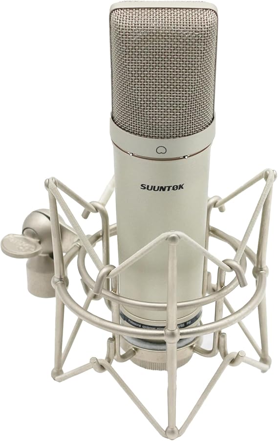 SUUNTOK XLR Condenser Microphone Studio Recording Microphone Perfect for Studio, Podacst, Live Streaming, Broadcast-TM87KB (Champagne)