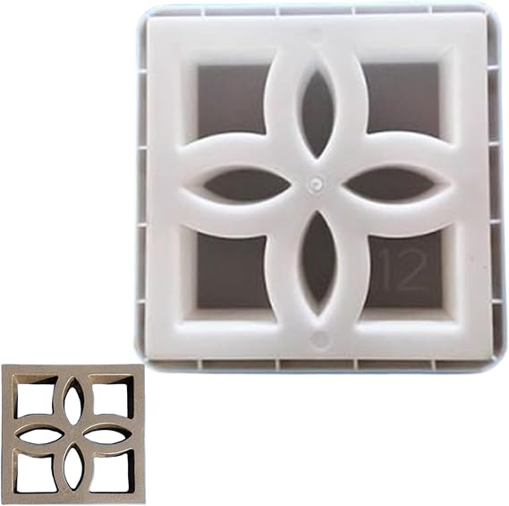 Cement Molds for Concrete, Concrete Molds, 12x12x3 Plastic Square Hollow Window Mold for Wall Yard Patio Garden Decoration
