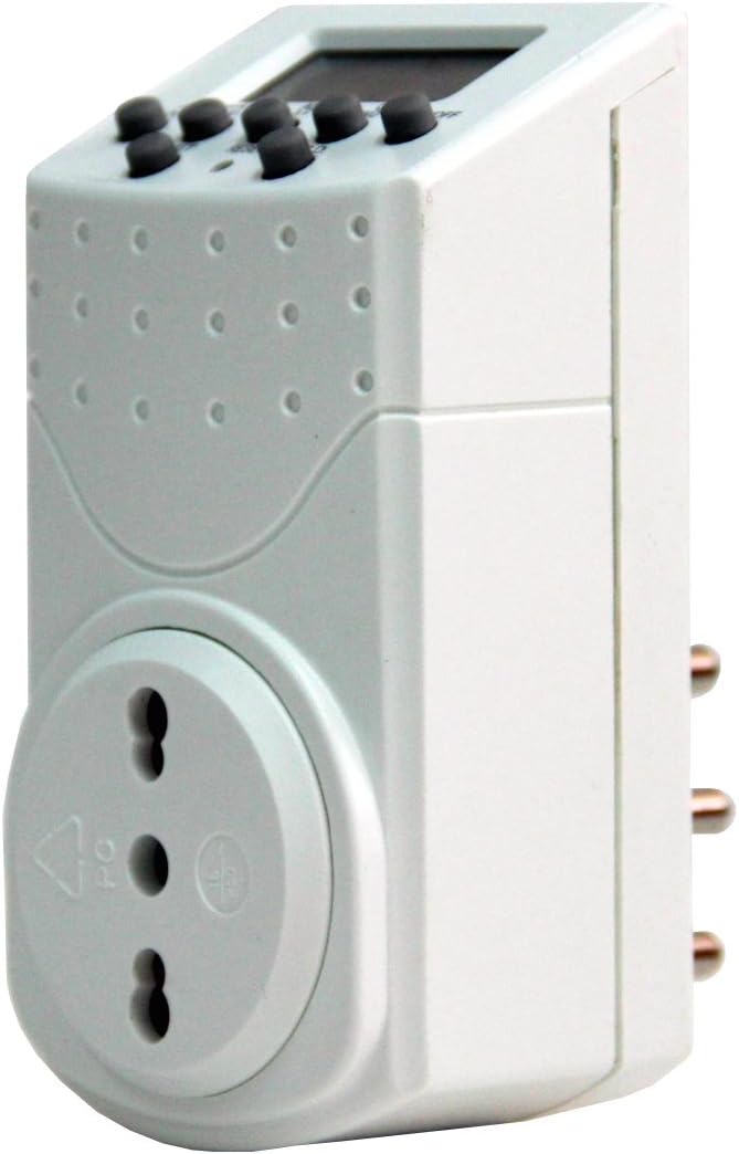 Electraline 58102 Digital Timer Weekly and Daily Programme Italian Socket White