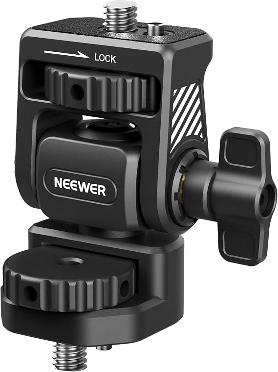 NEEWER Field Monitor Mount Monitor Holder with 1/4" Screw, 360 Swivel, 180 Tilt, Anti Twist Screw Compatible with Atomos Ninja 5" & 7" Camera Monitor Compatible with SmallRig Camera Cage, MA021