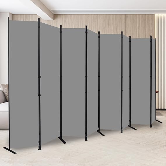 8 Panel Folding Privacy Screen, 14.67ft Wide Partition Room Dividers Panel