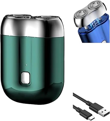 2025 New Model Mini Dual-Head Electric Shaver, Duals Heads Shaver Pocket Electric Mini Portable Razors Double Heads Razor Washable USB Rechargeable Duals-Heads Compact Electrics Razors Green