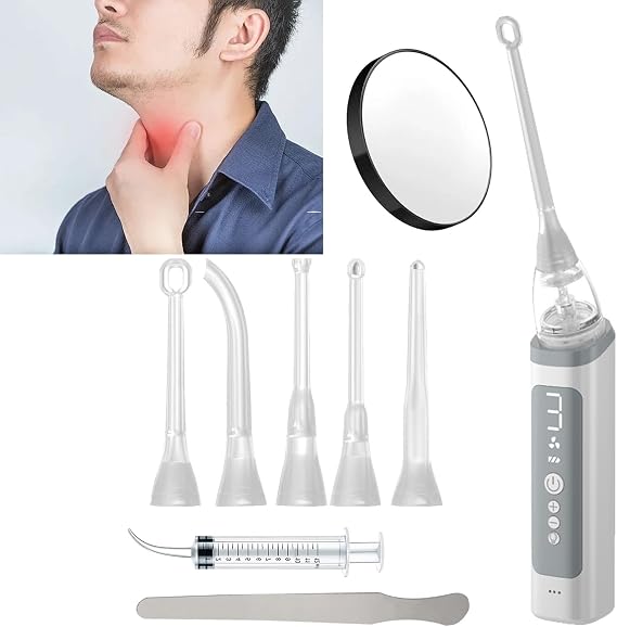 Electronic Tonsil Stone Remover Kit, Tonsil Stone Removal Kit Vacuum Tonsil Stone Cleaner Mouth Cleaning Tool Oral Fresh Care(B)