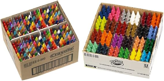 CRAYOLA Crayons Classpack - Assorted Colours (Pack of 288) | Perfect for School Classrooms & MyFirst Crayons - Assorted Colours (Pack of 144) | Perfect for School Classrooms