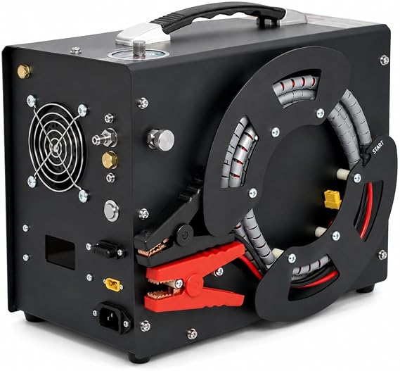 PCP Air Compressor 4500 PSI 300 Bar Auto-Stop, 240V AC & 12V DC