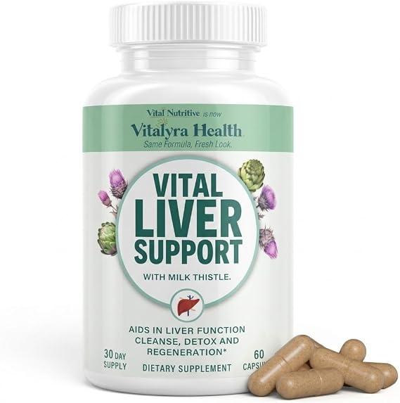 Vital Liver Support New Formula Liver Supplement and Liver Vitamin 9-in-1 Liver Health Formula,Cleanse & Repair Formula with Organic Milk Thistle Supports Liver Health Cleanse