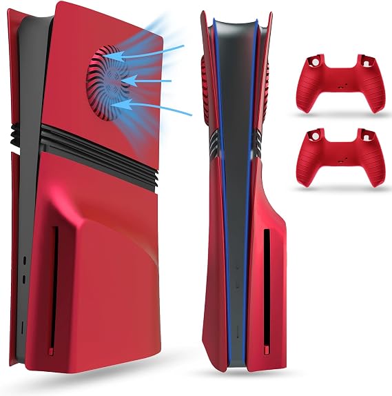 PEYANZ Vented Faceplate for PS5 Pro Disc Edition+2 Controller Covers
